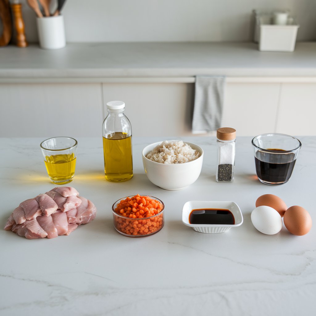 Blackstone Chicken Fried Rice ingredients - easydelishfood